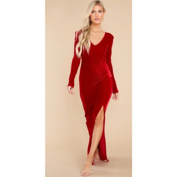 Red Velvet Maxi Dress, NWT! - Picture 2 of 8